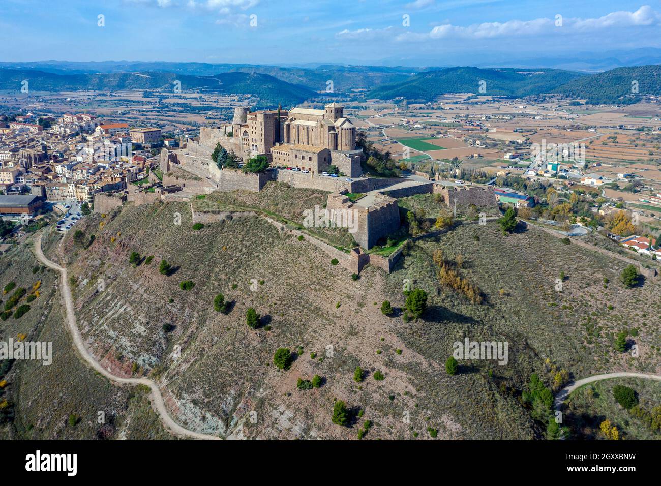 Cardona castle is a famous medieval castle in Catalonia. Now it is a famous state run hotel or parador Spain. Stock Photo
