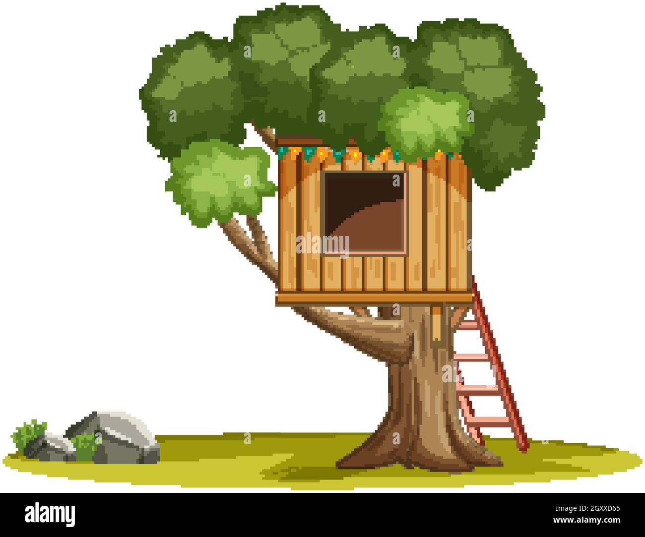 A children tree house on white background illustration Stock Vector Image &  Art - Alamy