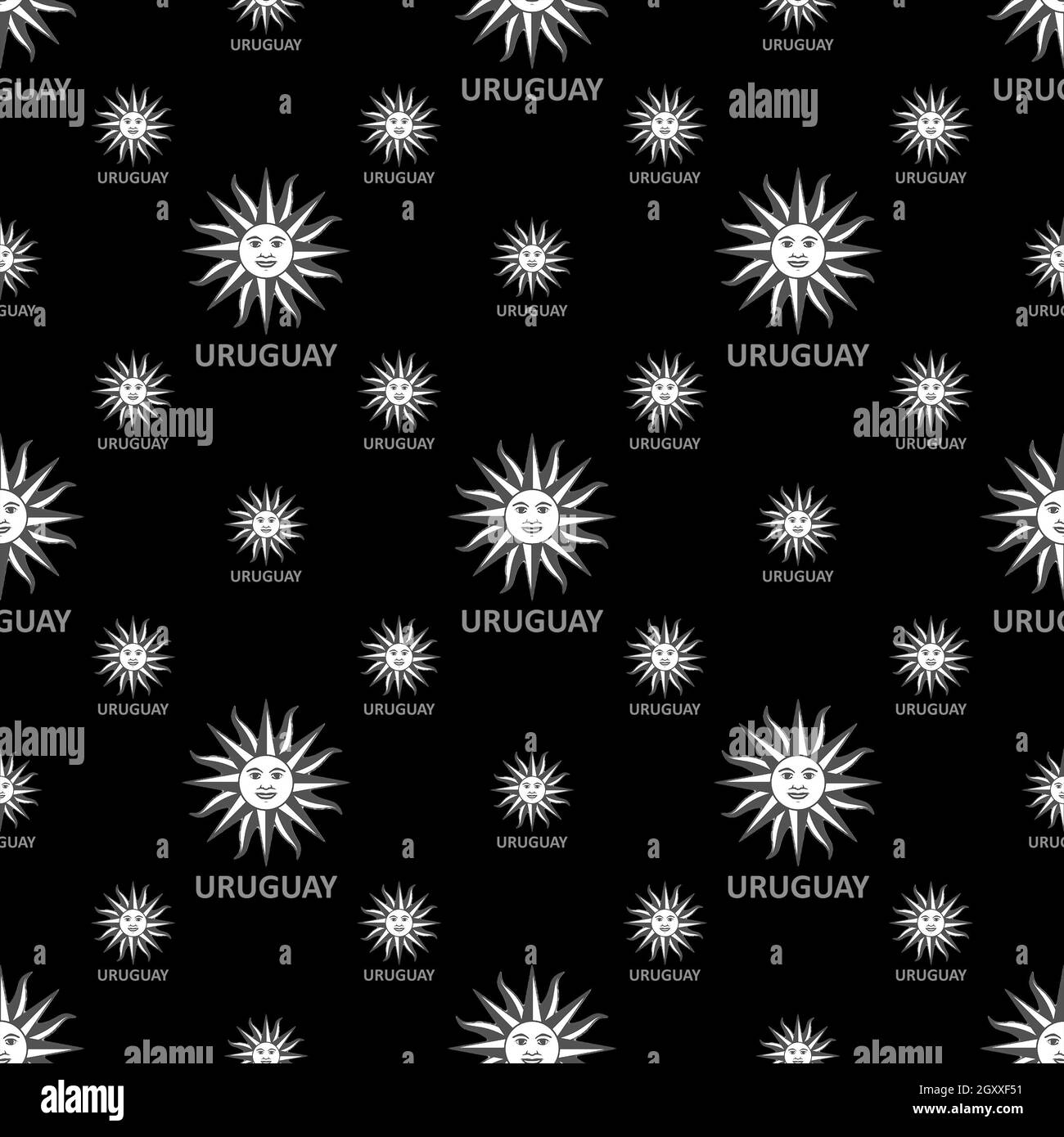 Uruguay symbol motif seamless pattern design background Stock Photo