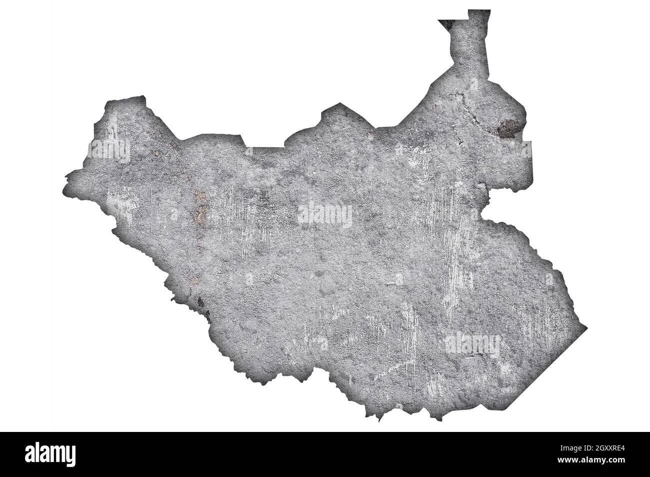 Map of South Sudan on weathered concrete Stock Photo - Alamy