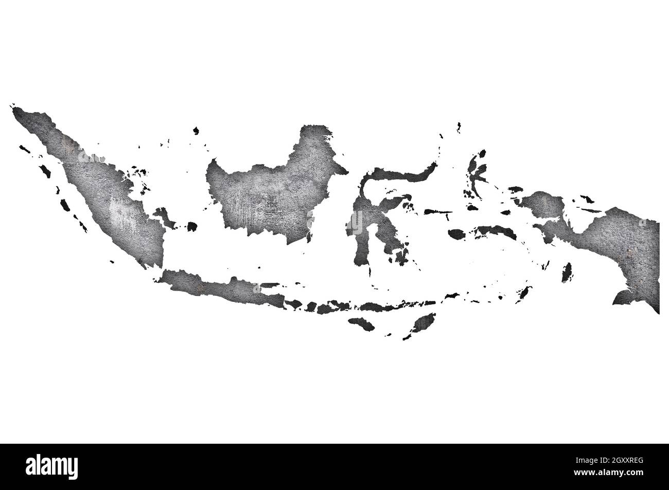 Map of Indonesia on weathered concrete Stock Photo