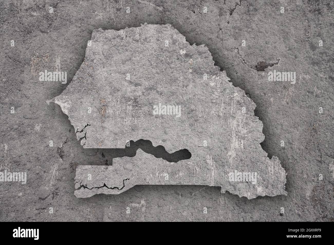 Map of Senegal on weathered concrete Stock Photo - Alamy