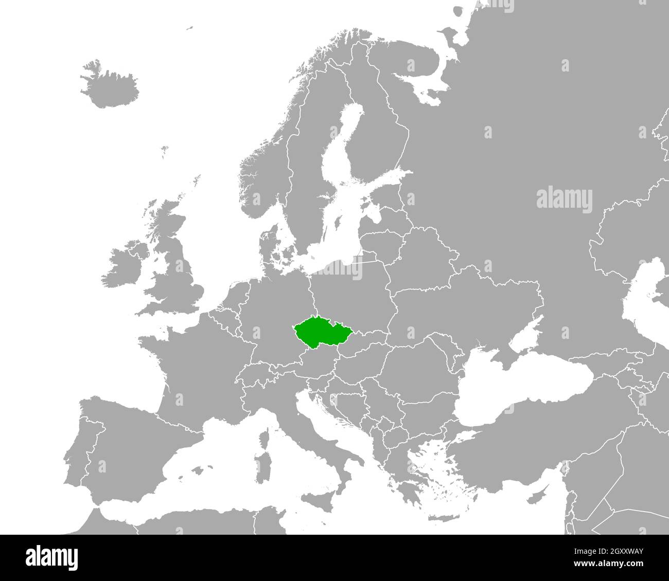 Czech Republic On Map Of Europe Map Of Czech Republic In Europe Stock Photo - Alamy