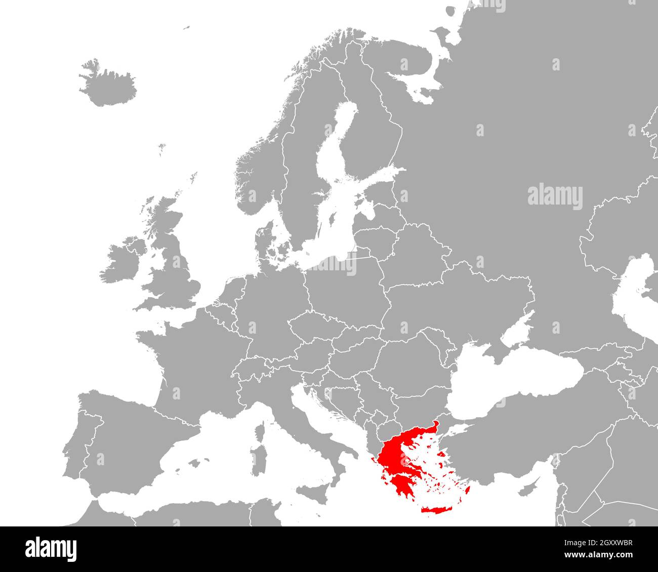 Map of Greece in Europe Stock Photo Alamy
