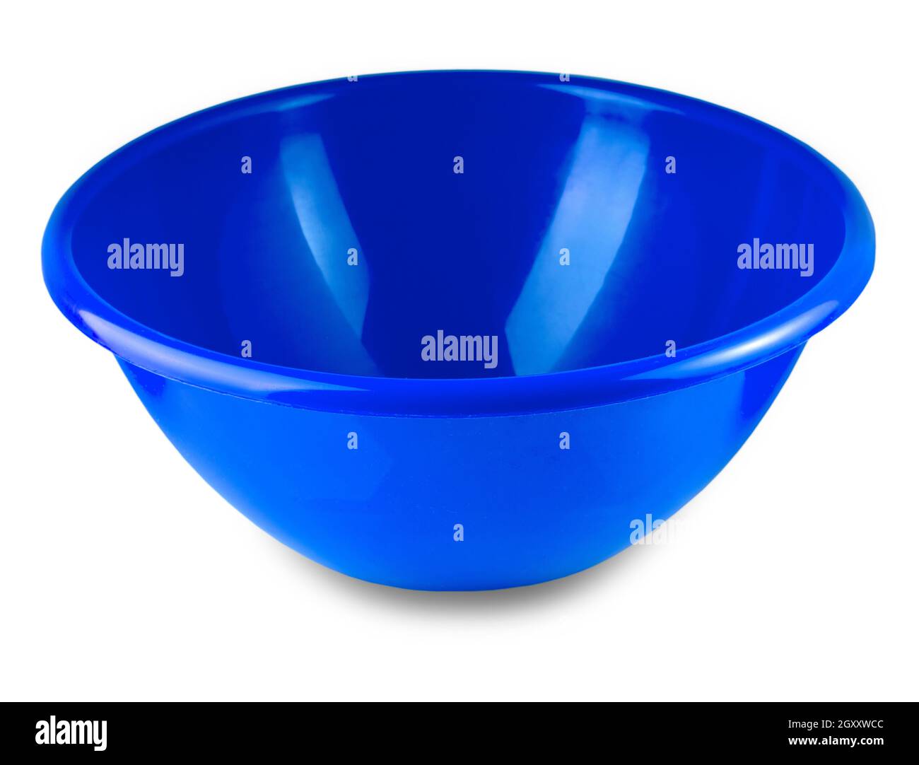 The red plastic bowl isolated on white background Stock Photo
