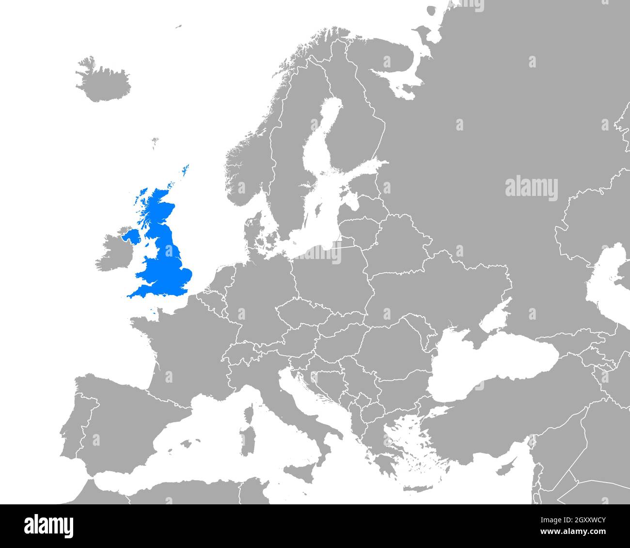 Map of United Kingdom in Europe Stock Photo - Alamy