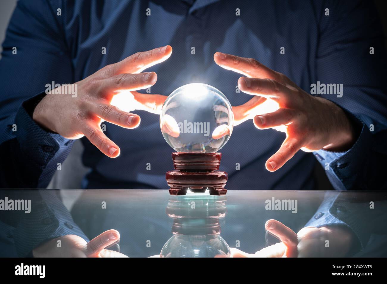 Predicting Future Using Crystal Ball. Fortune Teller And Psychic Stock