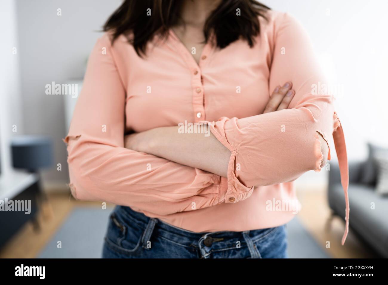 Clothing Hole. Torn And Damaged Clothes. Lack Of Money Stock Photo Alamy