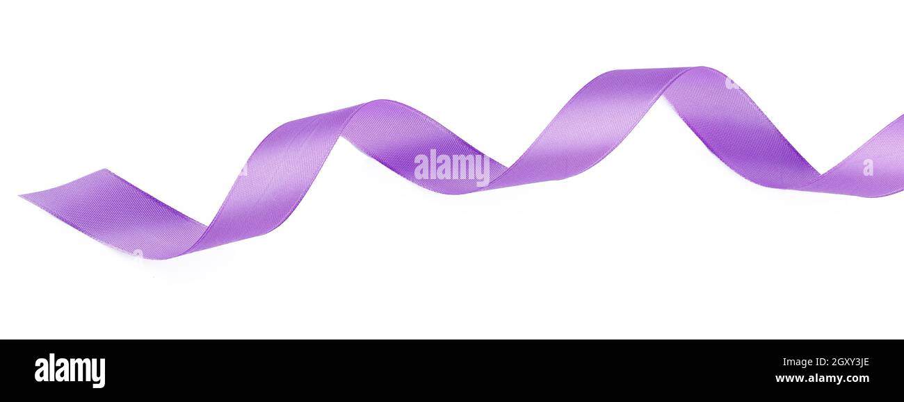 Purple satin ribbon isolated on white background Stock Photo - Alamy