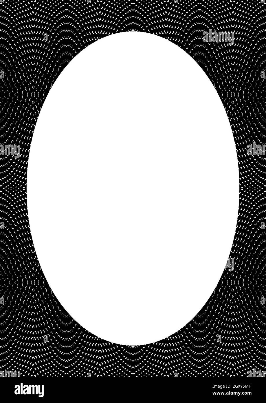 White circle frame background with decorated design borders Stock Photo
