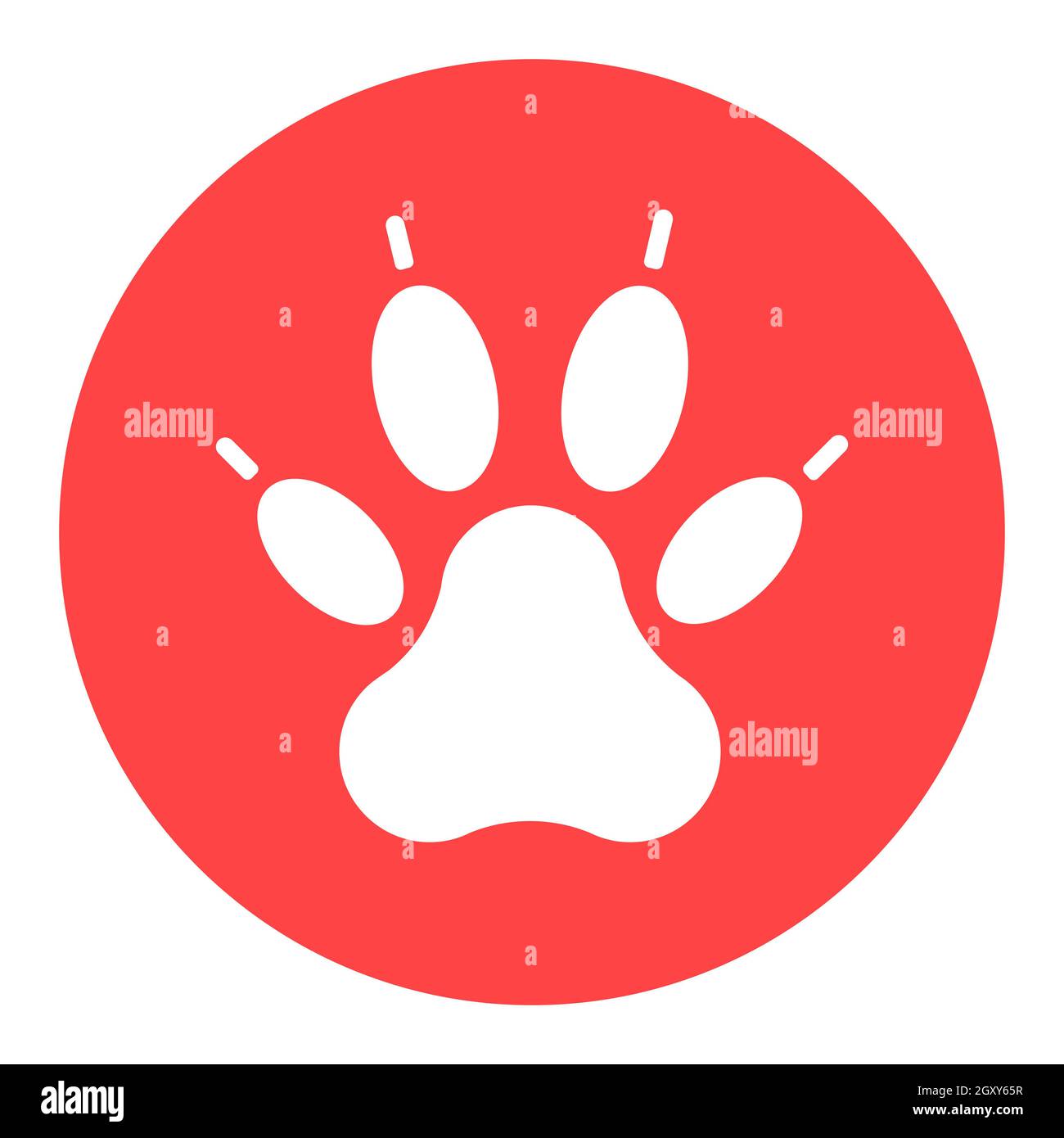 Predatory paw vector white glyph icon. Pet animal sign. Graph symbol for pet and veterinary web site and apps design, logo, app, UI Stock Photo