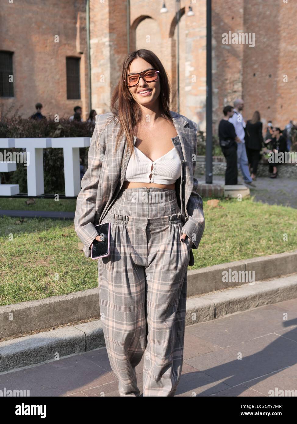 Karen Wazen Bakhazi before Alberta Ferretti fashion show during Milano