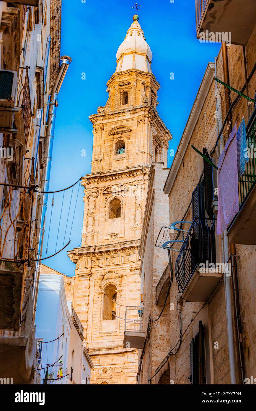 MONOPOLI, ITALY - SEP 2, 2020: Cathedral Maria Santissima della Madia (Basilica Cattedrale Maria Santissima della Madia), Monopoli, Apulia, Italy Stock Photo