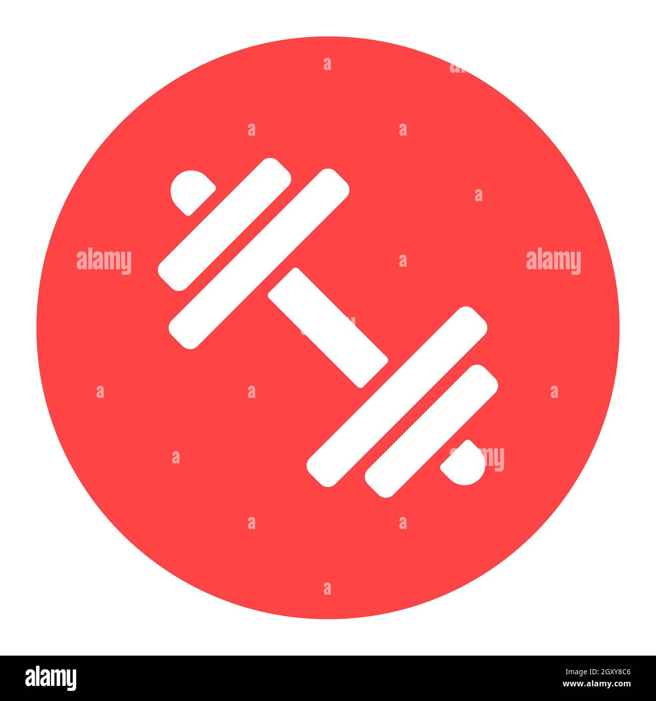 Dumbbell flat vector white glyph icon. Graph symbol for sport web site and apps design, logo, app, UI Stock Photo