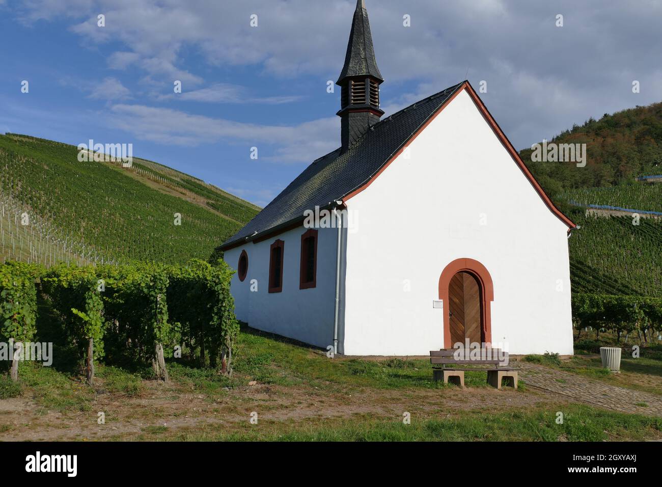 Chapel In The Vineyard At Neumagen-Dhron / Moselle Stock Photo