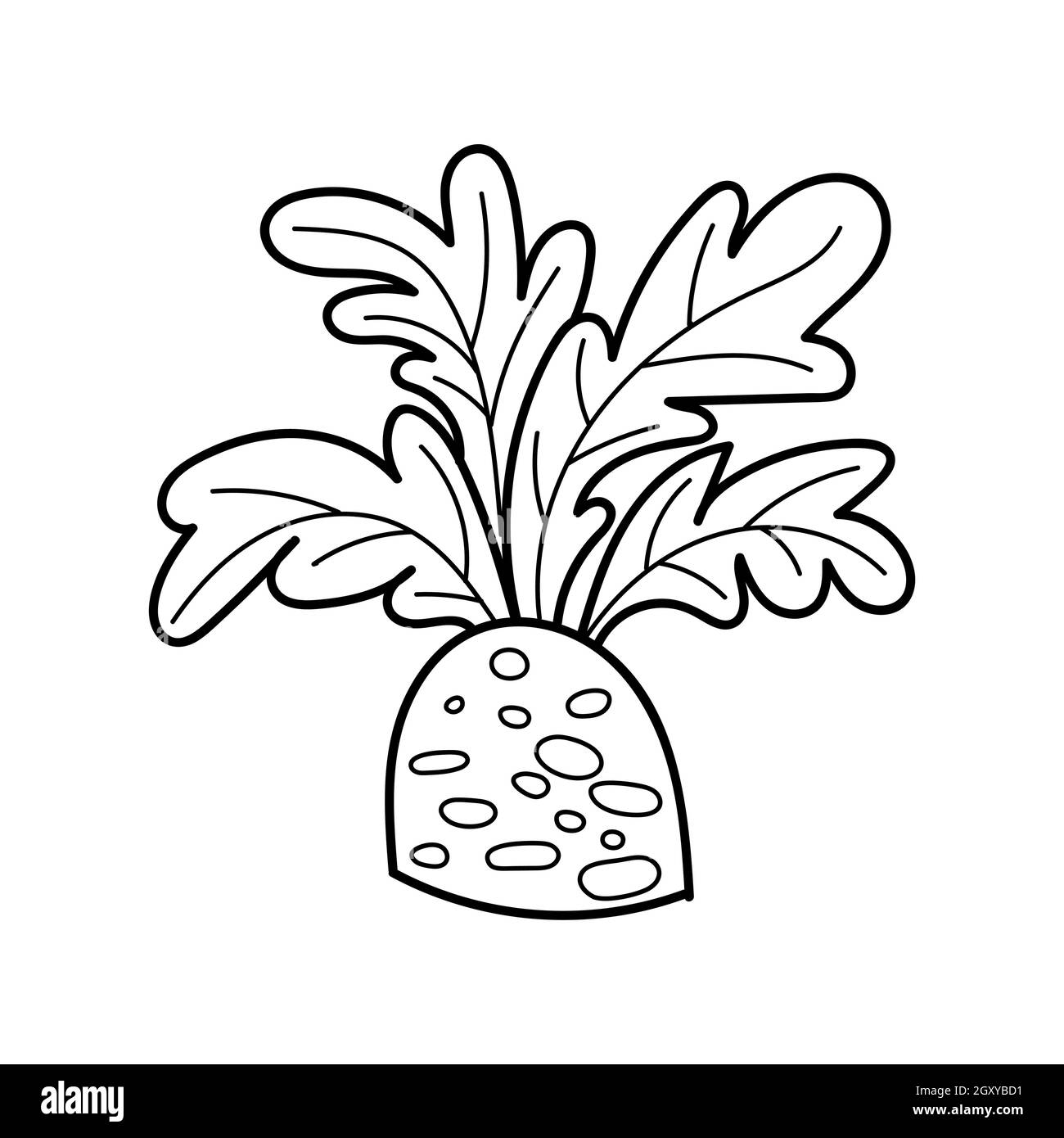Abstract lush tree in stone prehistorical doodle Stock Vector