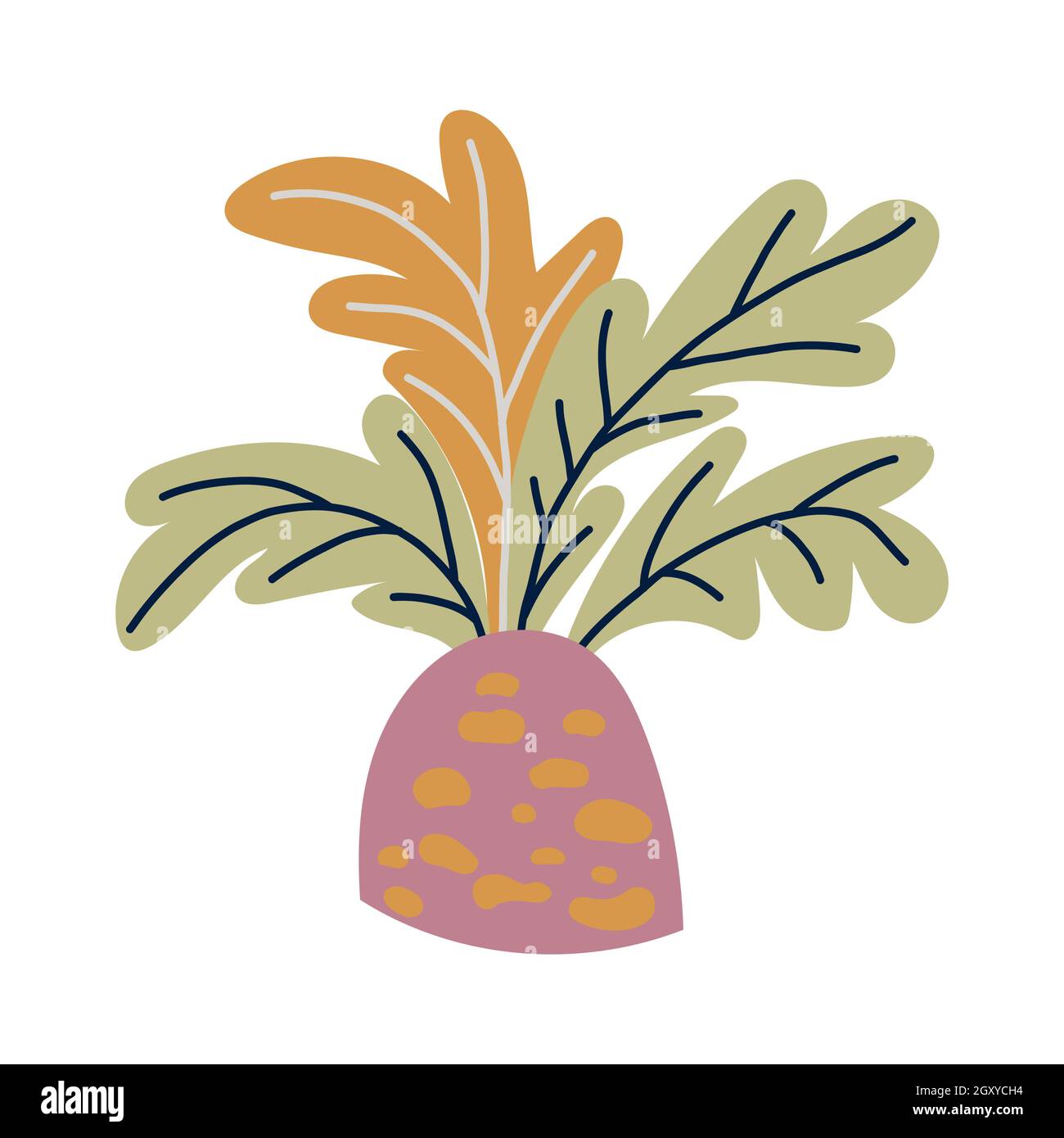 Abstract lush tree in a stone prehistorical Stock Vector