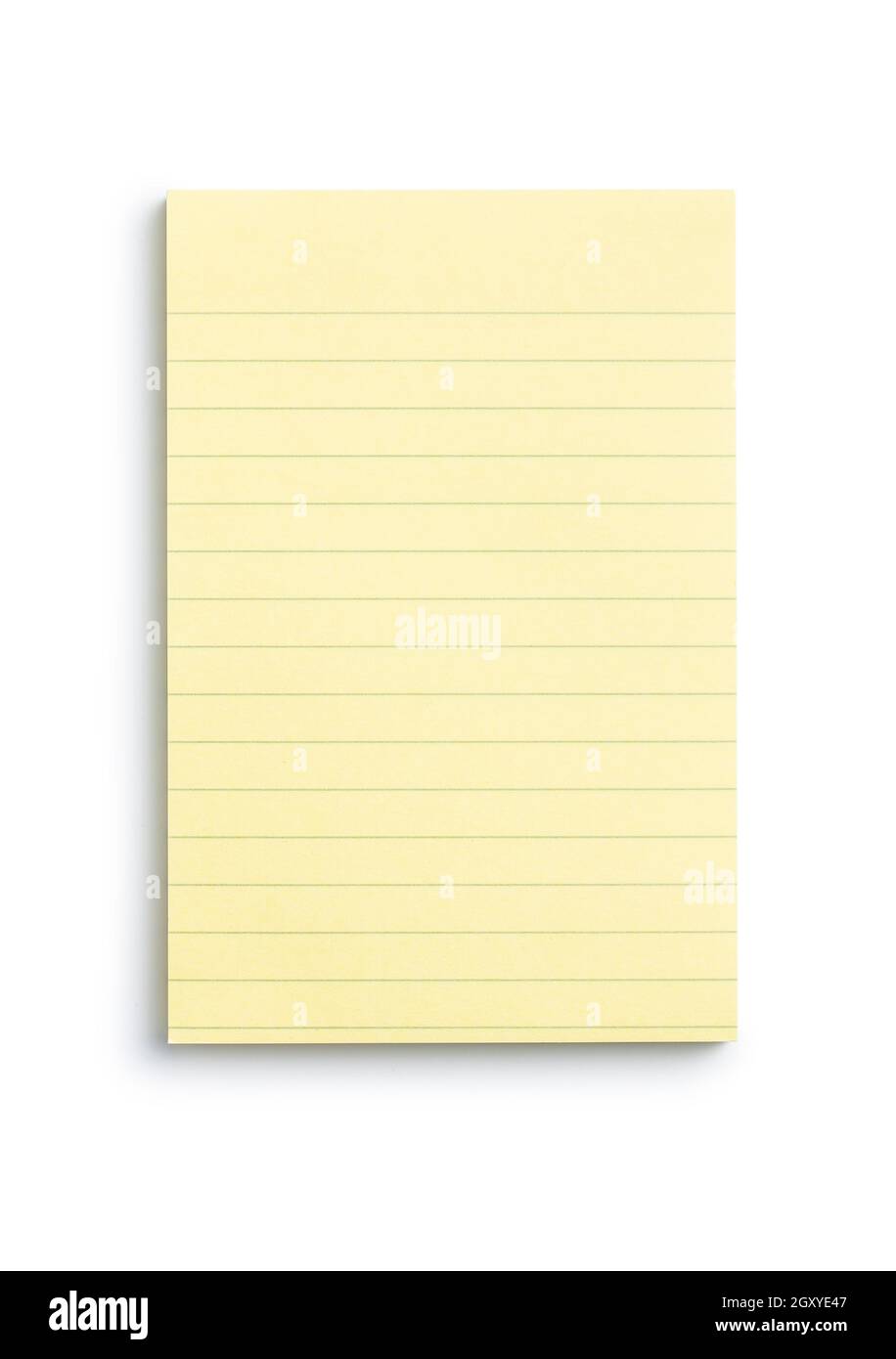 Blank sticky paper notepad isolated on white background. Stock Photo