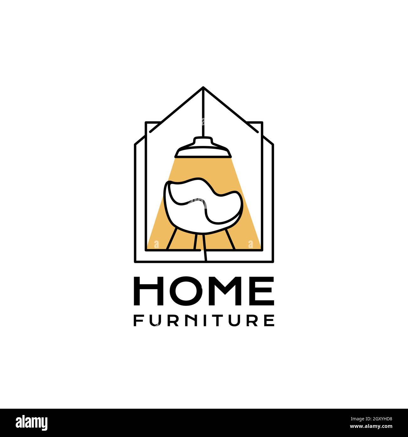 House logo, lamp, drawer shelf, chair home Furniture logo designs