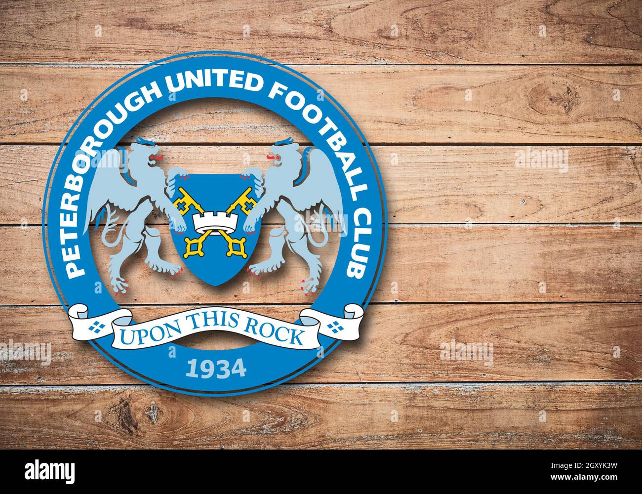 Coat of arms Peterborough United ., Peterborough, Cambridgeshire, a football  club from England Stock Photo - Alamy