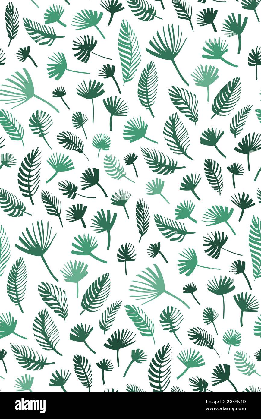 Tropical leaves seamless background pattern. Vector illustration,Palm ...