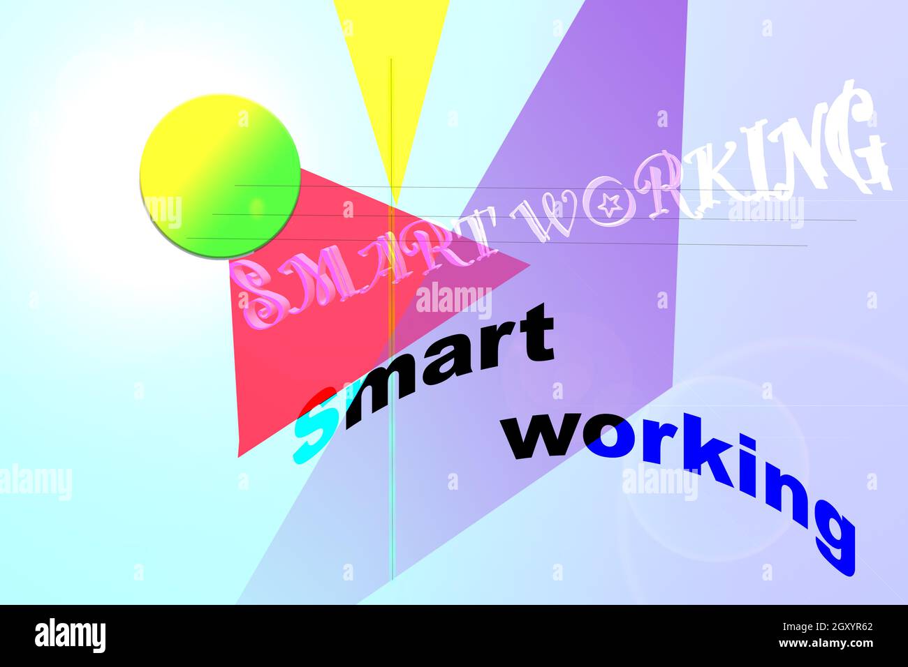 Developing Smart Shapes concept of smart working with geometric shapes and colors Stock Photo ...