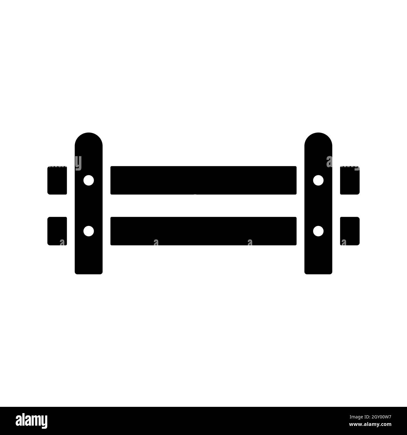 Wooden farm fence from crossed planking glyph icon. Farm animal sign