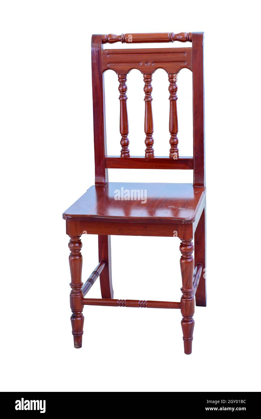 The wooden chair isolated on a white background Stock Photo - Alamy
