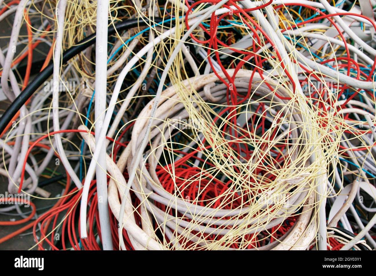 e-waste, old cables, Austria Stock Photo