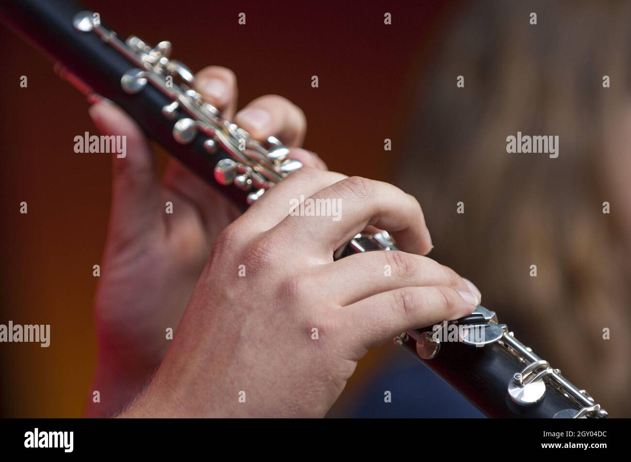 clarinetist playing the clarinet Stock Photo