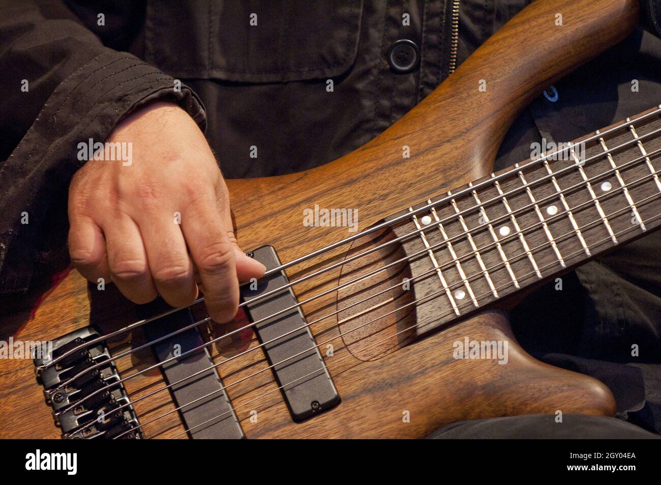 bassist with guitar Stock Photo