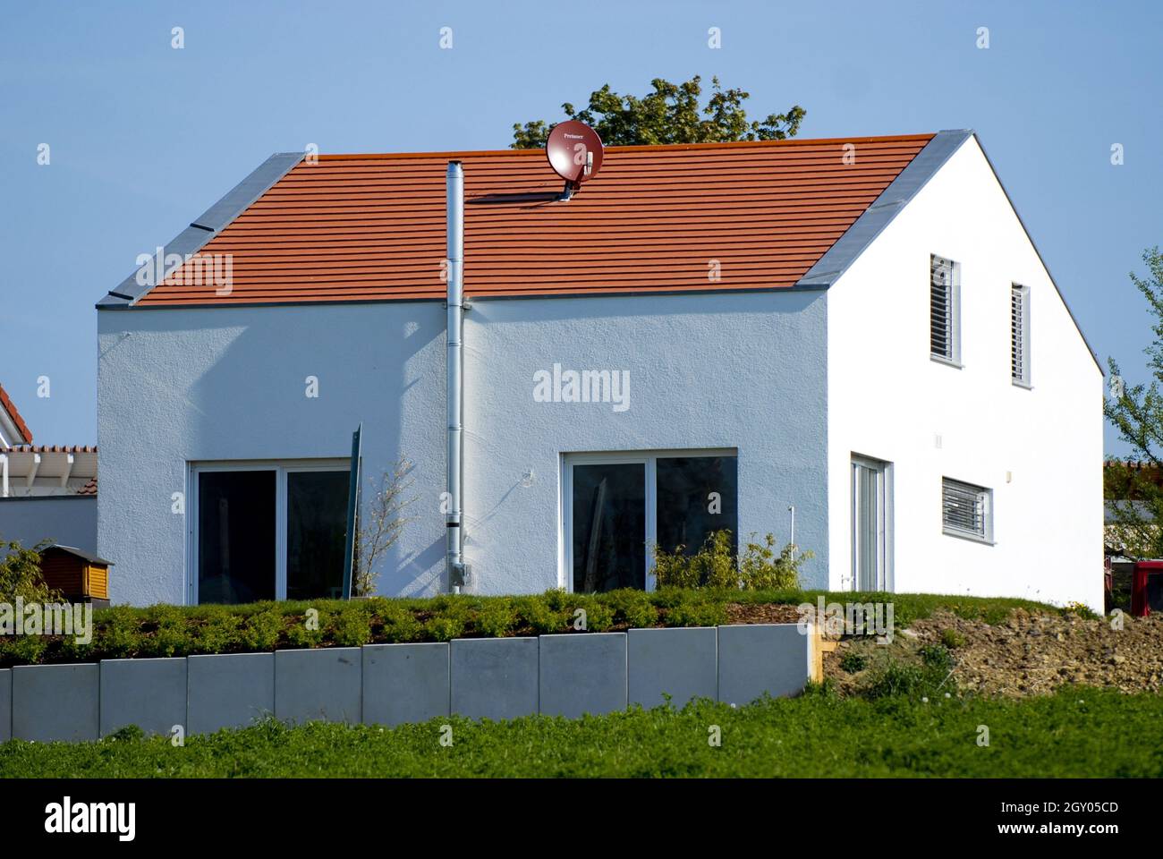 neu built single-family house, Germany Stock Photo