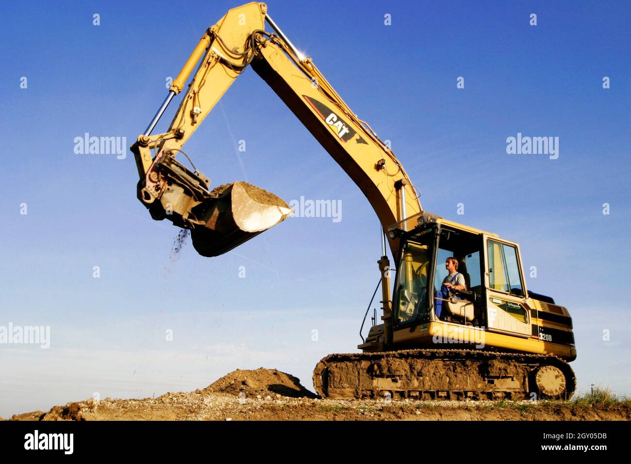Building worker on a building site, Austria Stock Photo
