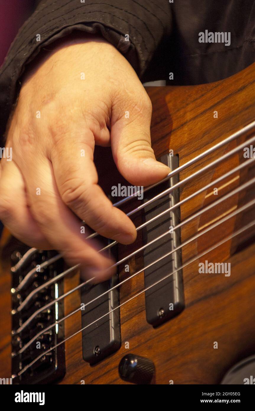 bassist with guitar Stock Photo