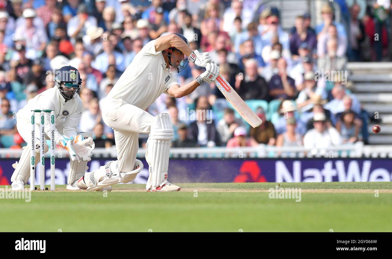 England’s Alastair Cook bats during the test match at The Kia Oval ...