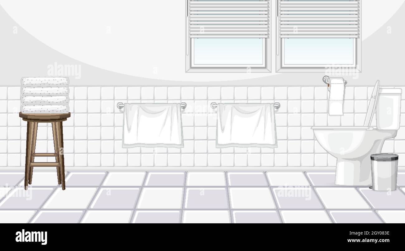 Bathroom interior design with furniture illustration Stock Vector Image ...