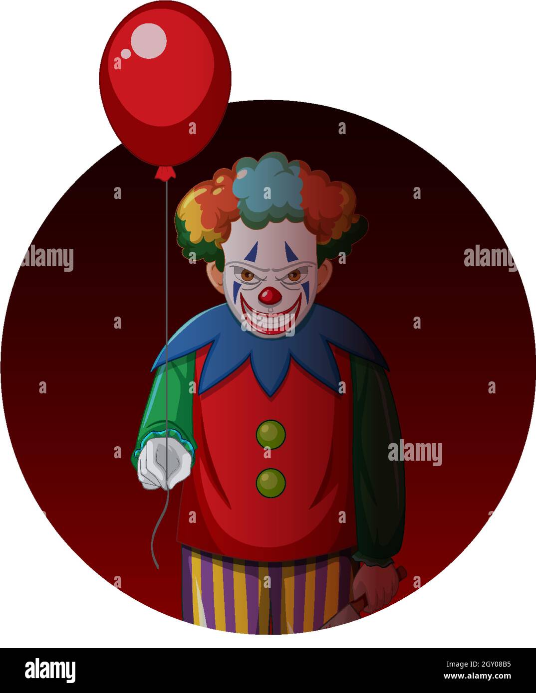 Creepy clown cartoon character illustration Stock Vector Image & Art ...