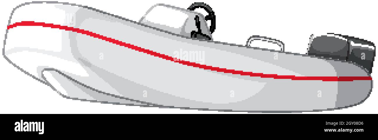 Powerboat or speedboat isolated on white background illustration Stock ...
