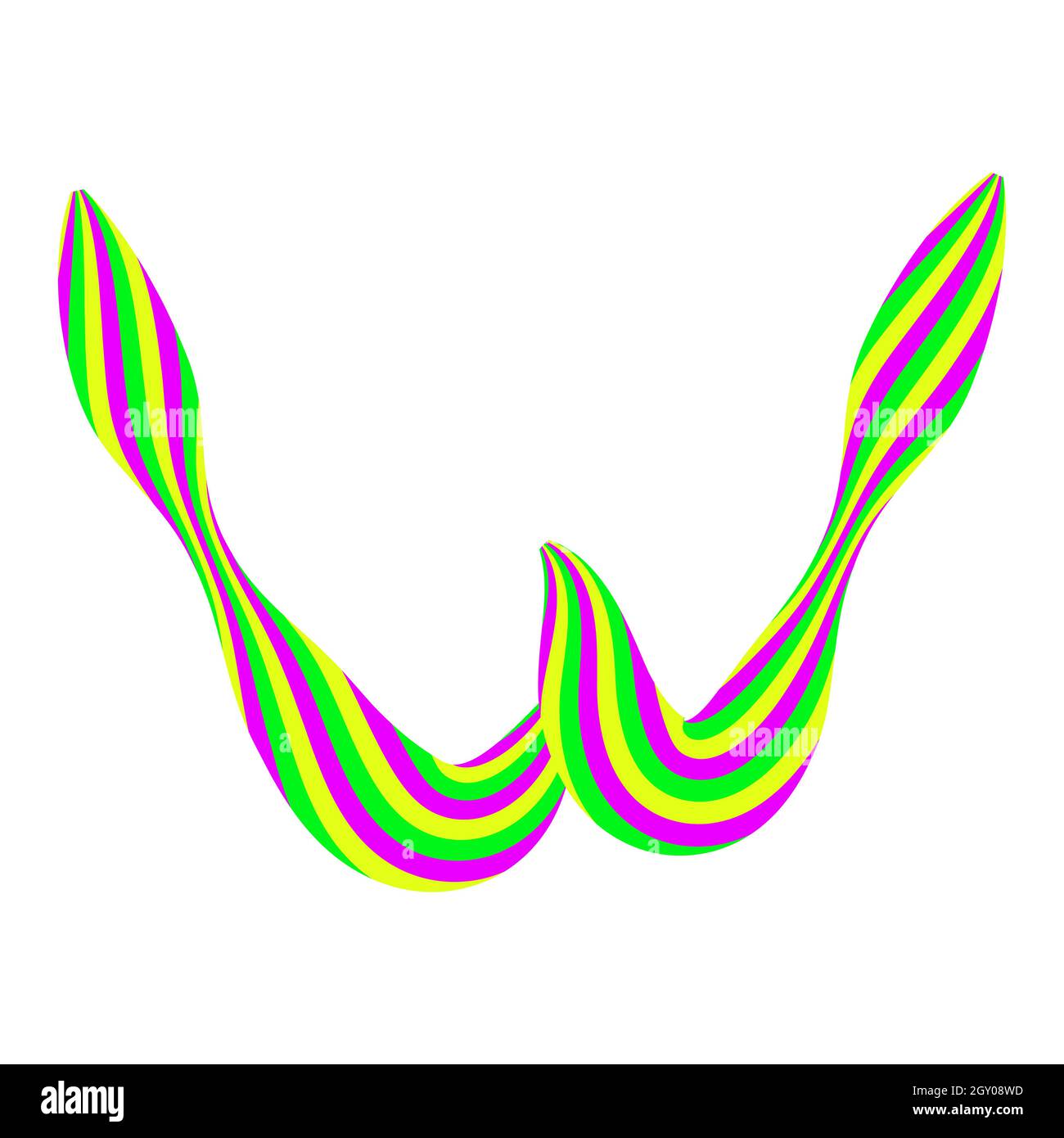 Capital letter W made from caramel candy isolated on white. Font made ...