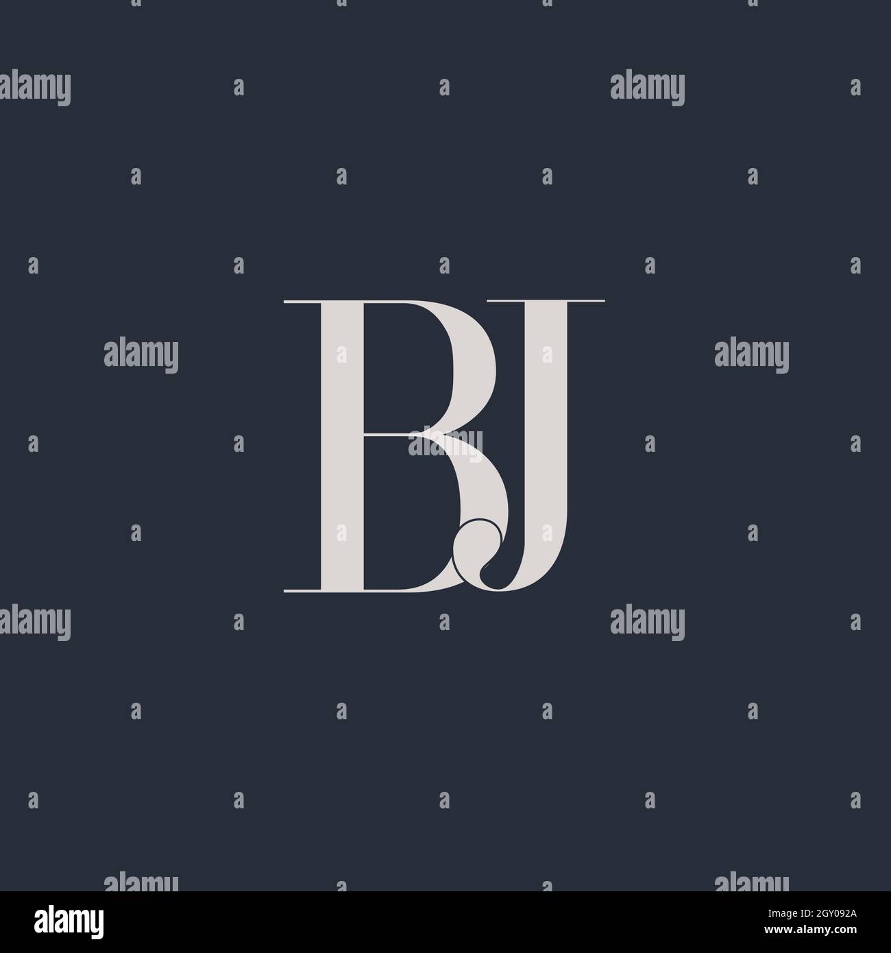 Initial BJ uppercase letter icon logo Stock Vector