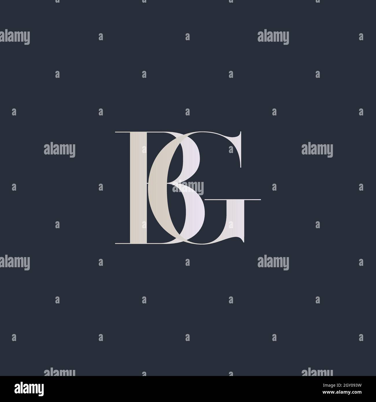 Initial BG or GB uppercase letter icon logo Stock Vector