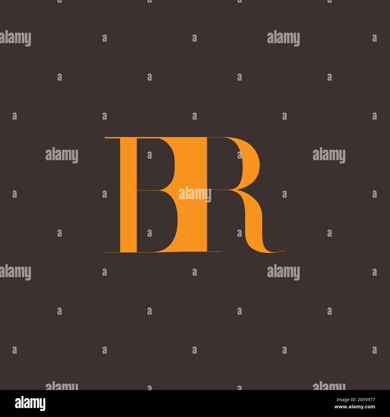 Initial BR uppercase letter icon logo Stock Vector
