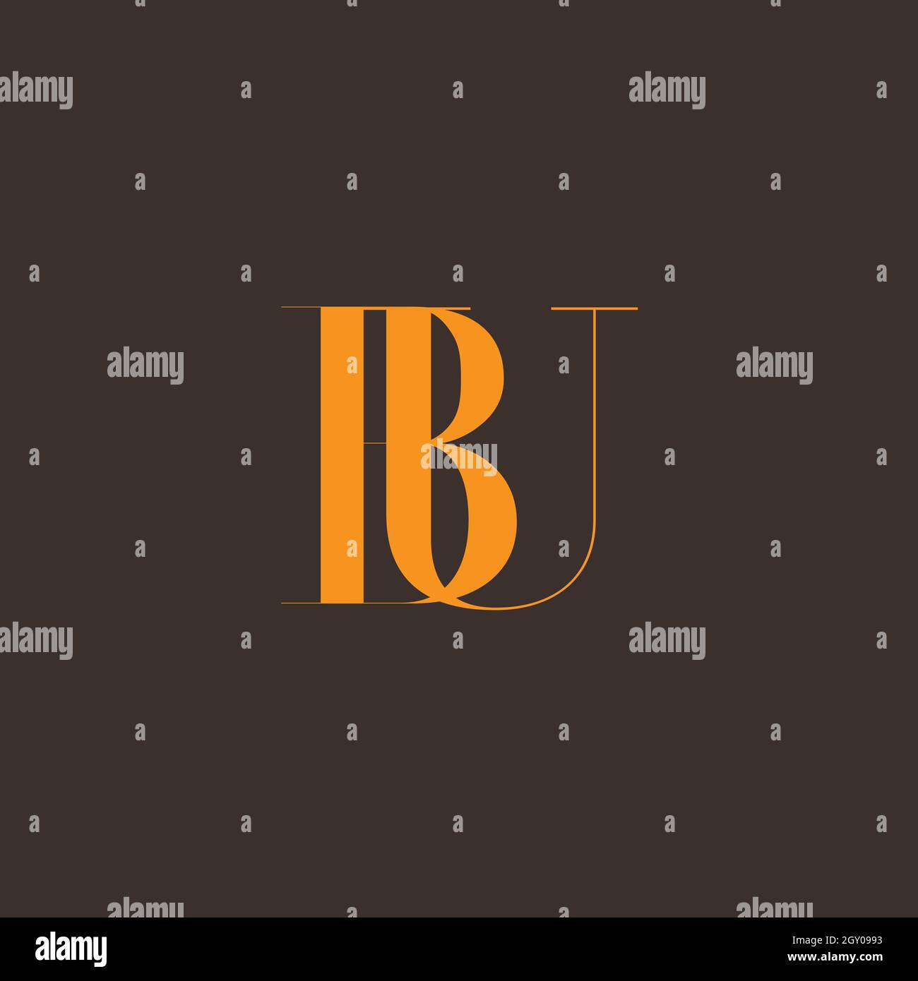 Initial BU uppercase letter icon logo Stock Vector