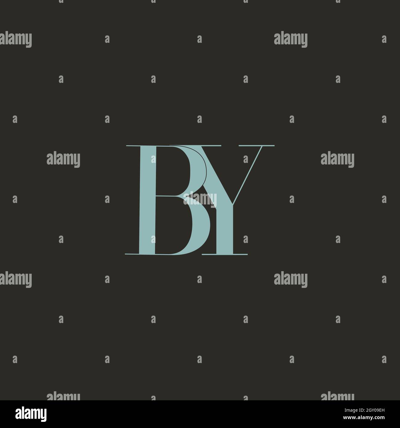 Initial BY uppercase letter icon logo Stock Vector