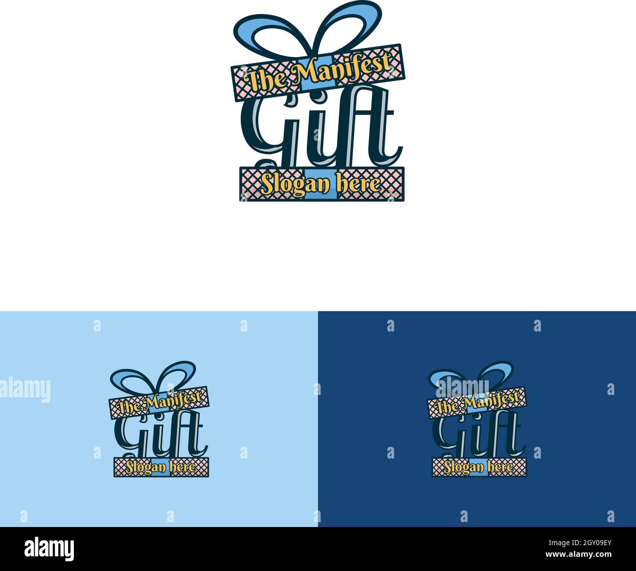 Set of modern gift box logo design Stock Vector