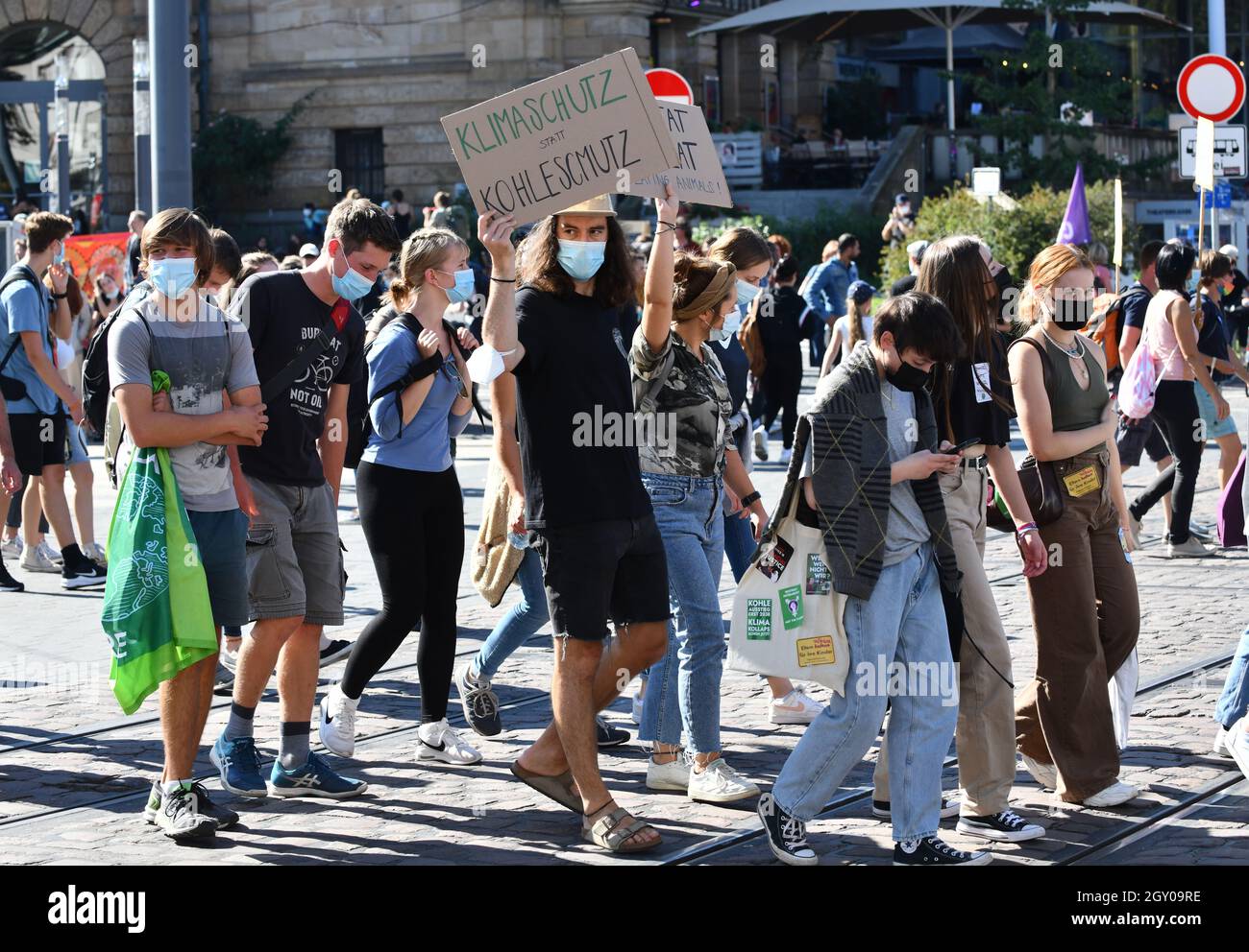 Freiburg Germany Fridays for Future protest German climate activists demonstrate against global warming Stock Photo