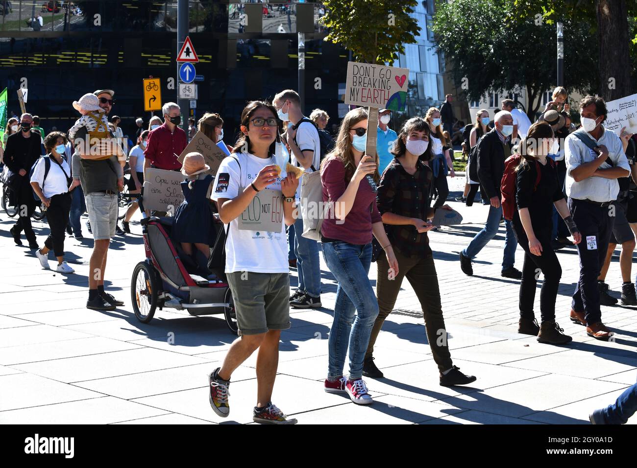 Freiburg Germany Fridays for Future protest German climate activists demonstrate against global warming Stock Photo