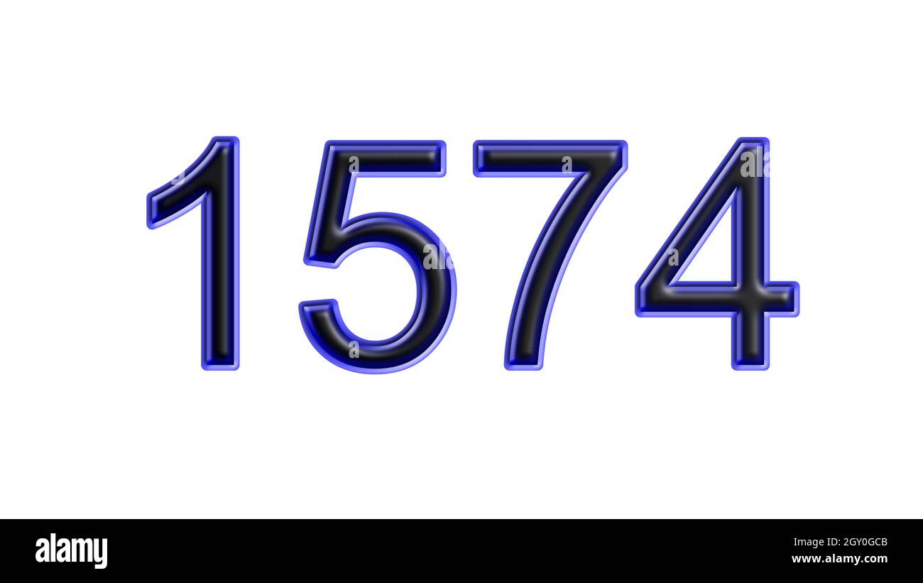 blue 1574 number 3d effect white background Stock Photo - Alamy