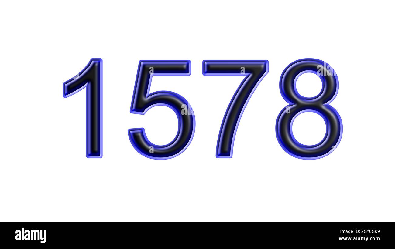 blue 1578 number 3d effect white background Stock Photo - Alamy