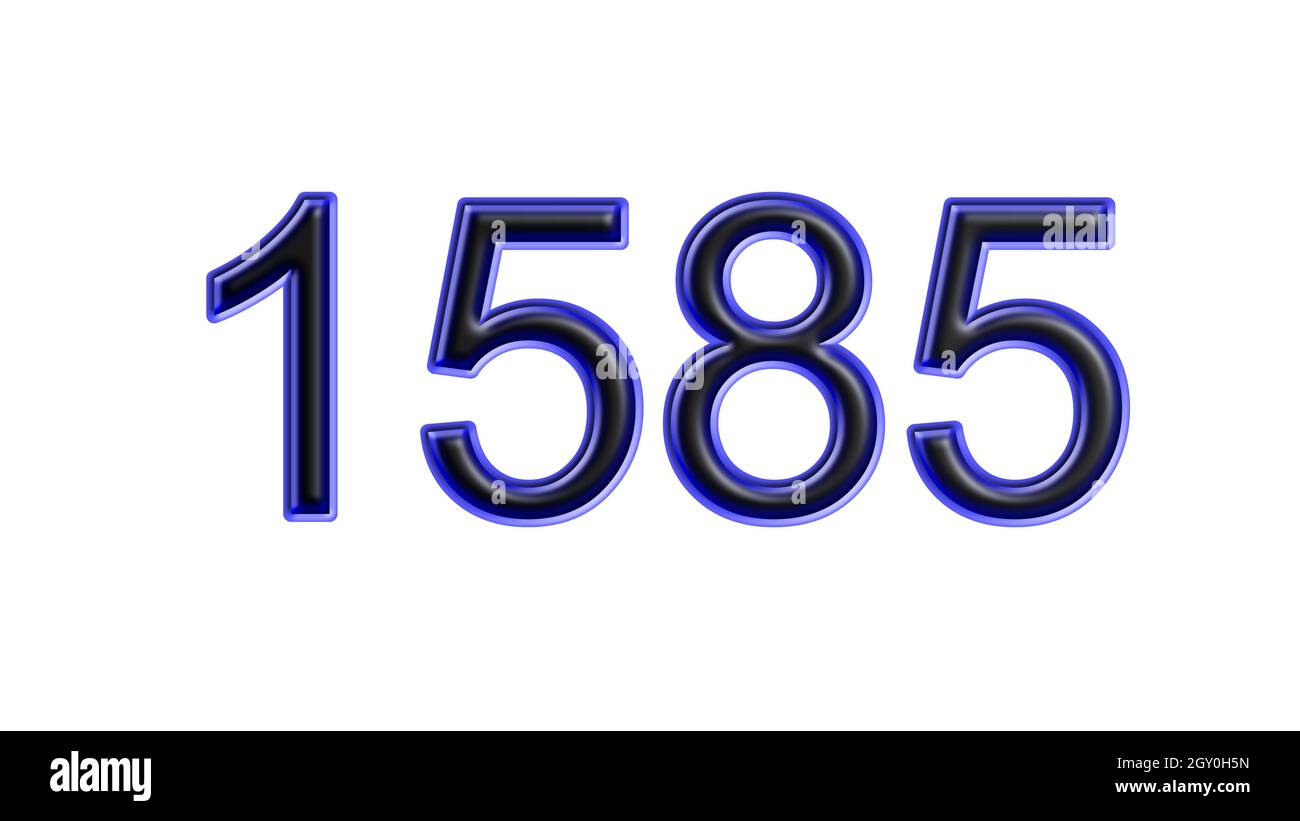 blue 1585 number 3d effect white background Stock Photo - Alamy